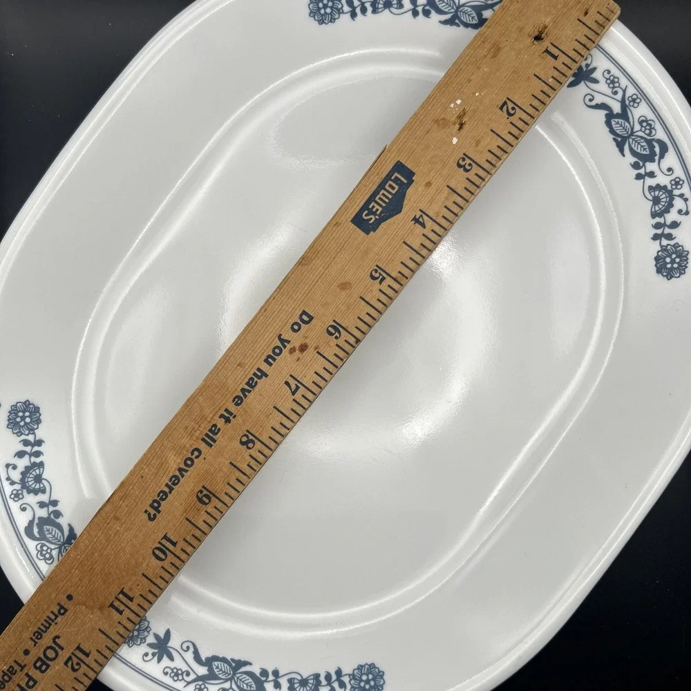 Vtg Corelle SERVING PLATTER Old Town Blue, 10